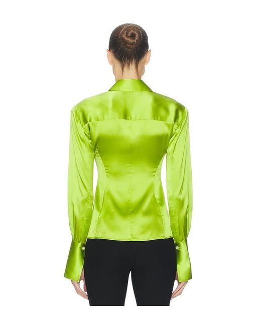 Helsa Green The Silk Charmeuse Shirt
