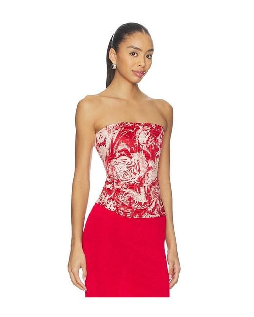 Miaou Red Libra Corset Top