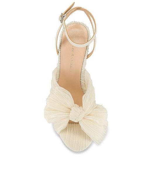 Loeffler Randall White Camellia Pleated Bow Heel