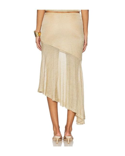 Runaway the Label Natural Elaine Flounce Midi Skirt