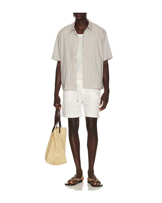 Faherty Brand White Essential Drawstring Short for men