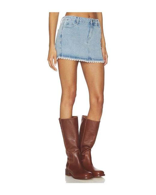 MORE TO COME Blue Karlita Denim Mini Skirt