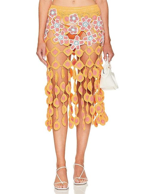 Celiab Orange Jataka Skirt