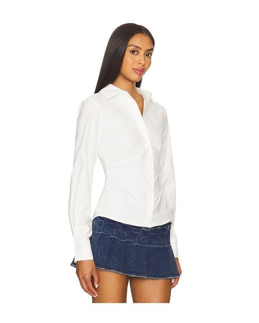 ALL THE WAYS White Millie Button Up Top