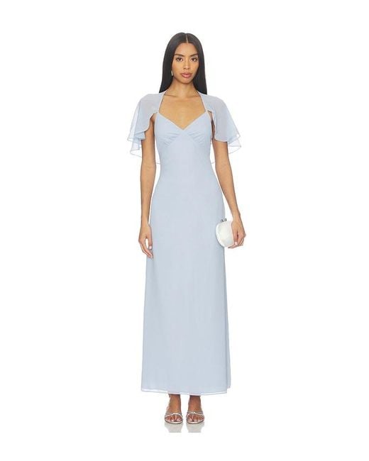 Line & Dot White Amorette Cape Dress