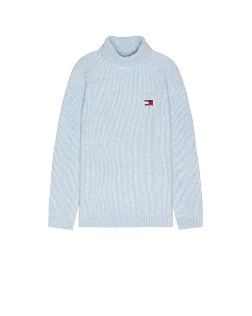 Tommy Hilfiger Blue Slim Roll Neck Badge Sweater for men