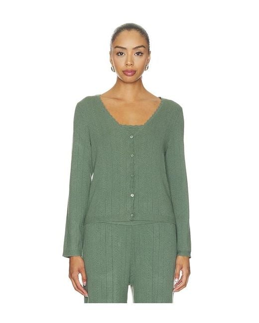 Eberjey Green Pointelle Cardigan
