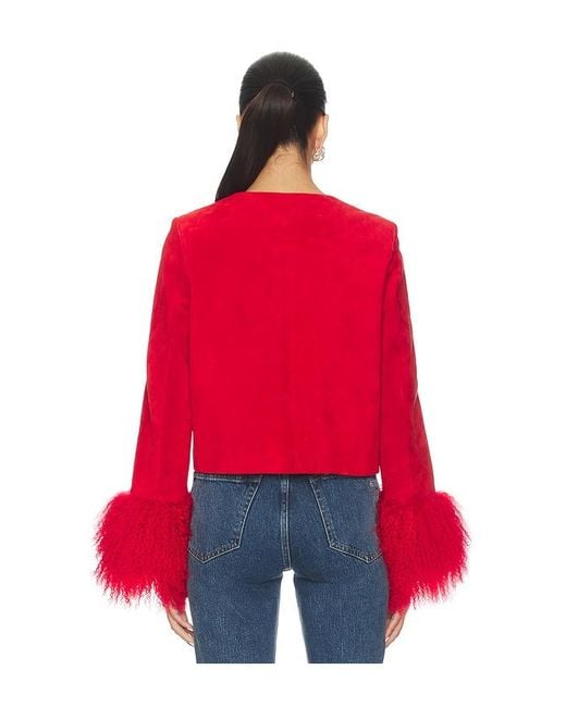 Susanna Chow Red Frida Suede Jacket