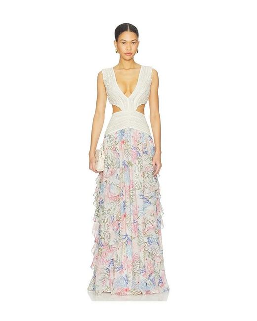 PATBO White Seaweed Trim Maxi Dress