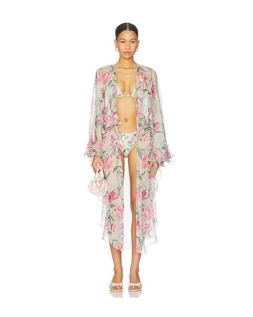 PATBO White Honey Flower Long Robe Cover Up