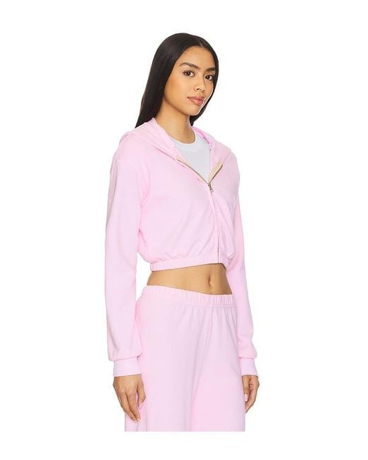 Lamade Pink Zip Up Crop Hoodie