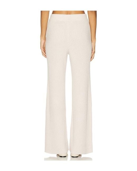 Barefoot Dreams White Cozychic Ultra Lite Lurex Rib Wide Leg Pant