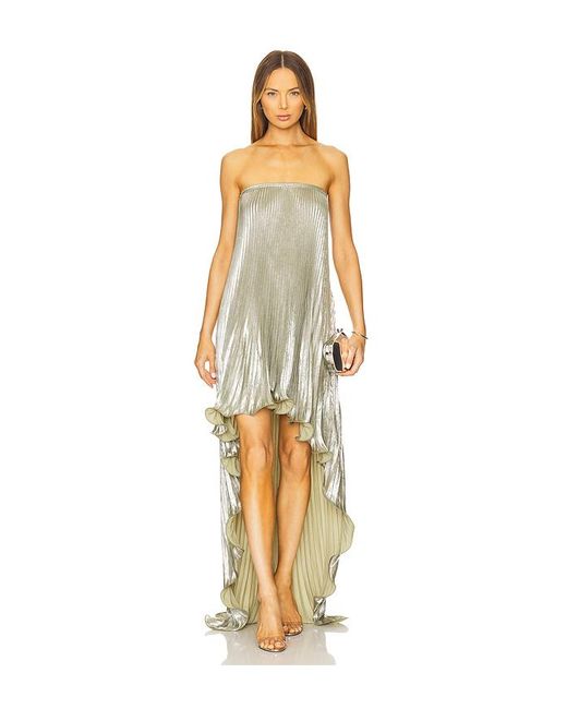 Vestido Irregular Feminite En Color Verde Salvia Talla (También En 12/L, 14/Xl, 6/Xs, 8/S) L'idée de color Metallic