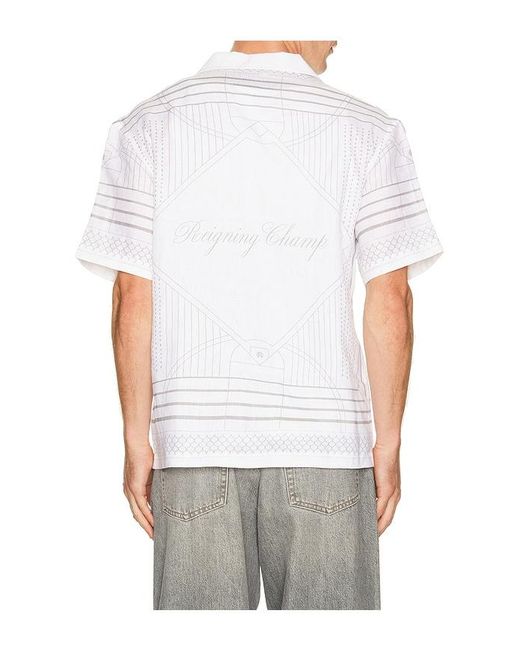 Reigning Champ White Linen Arena Standard Camp Shirt for men
