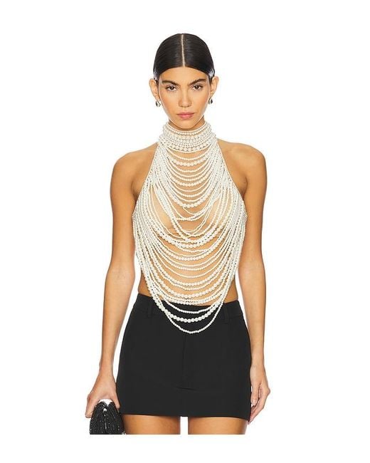 retroféte Black Elsie Pearl Top