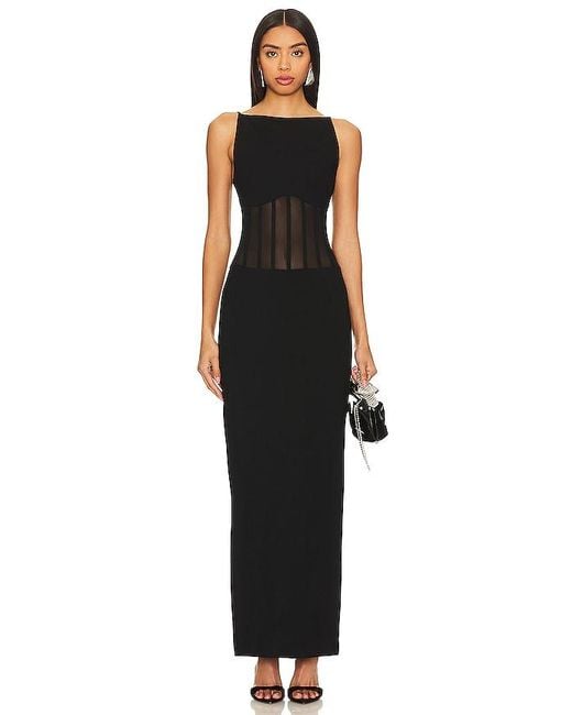 Nbd Black Camellia Maxi Dress