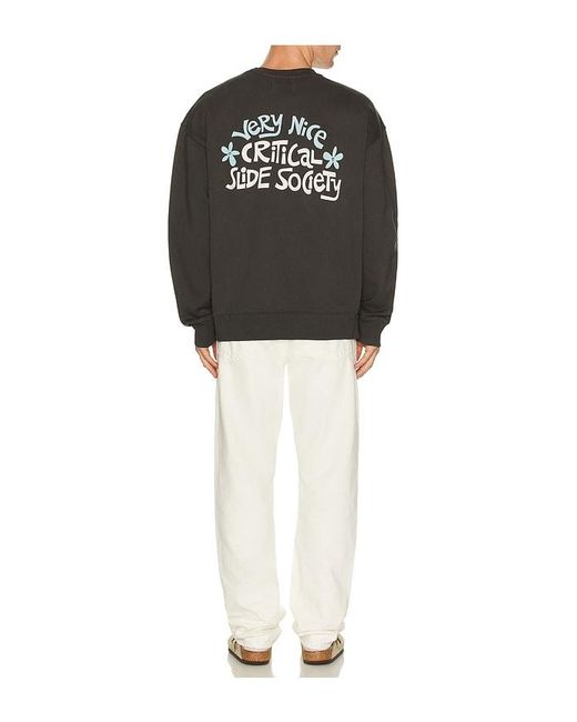 Critical Slide Black Very Nice Crew Sweatshirt for men