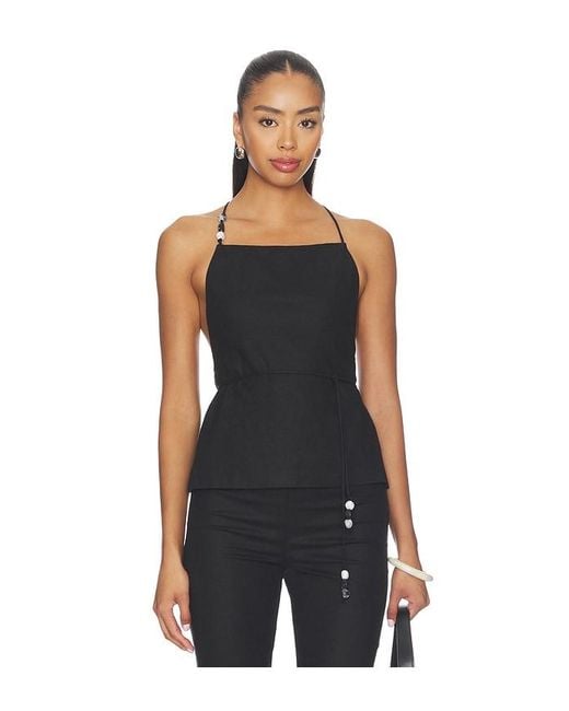 L'academie Black 'Academie Anaia Linen Top