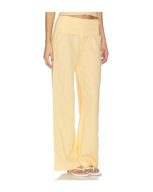 Bobi Natural Fold Over Waist Beach Pant