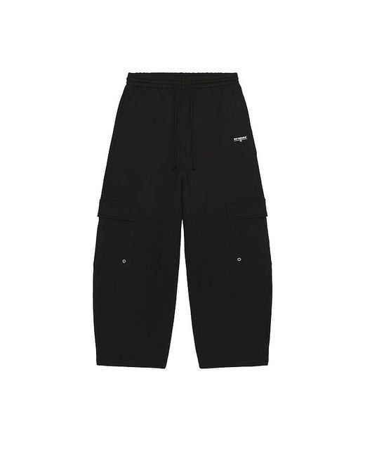 we11done Black Wide Fit Cargo Pants for men