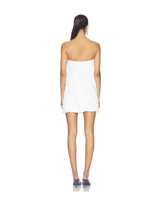 Norma Kamali White Strapless Twist Mini Dress