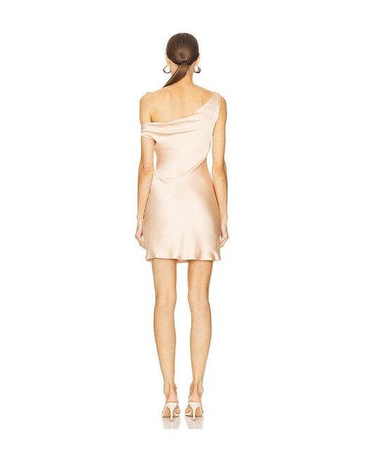 Norma Kamali Natural Maria Drop Shoulder Mini Dress