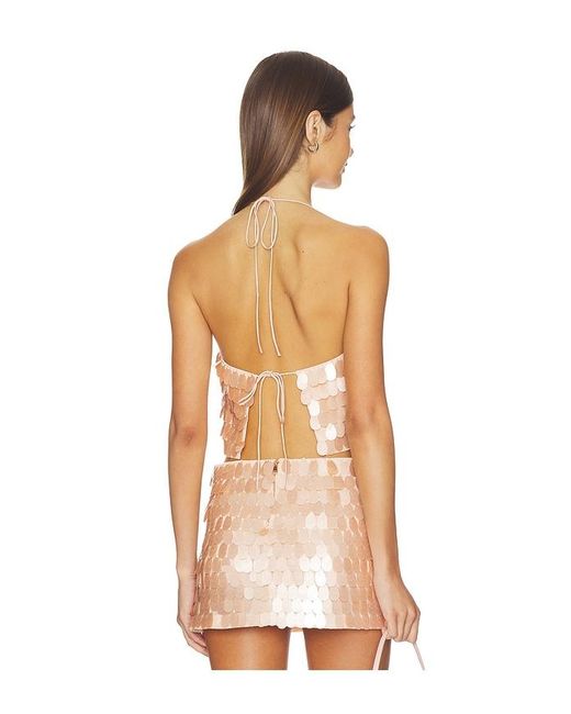 Alice + Olivia Multicolor Grazi Paillette Spaghetti Strap Top