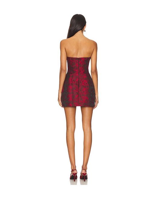 Amanda Uprichard Red Strapless Smocked Jacquard Romper