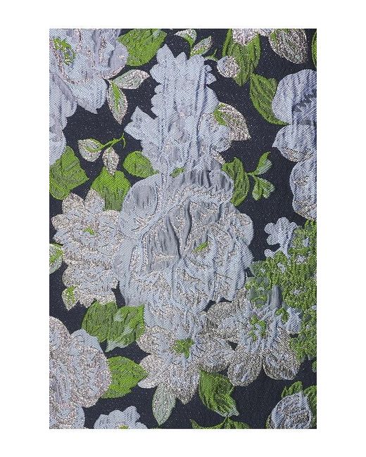 SAU LEE Blue Jackson Jacquard Gown