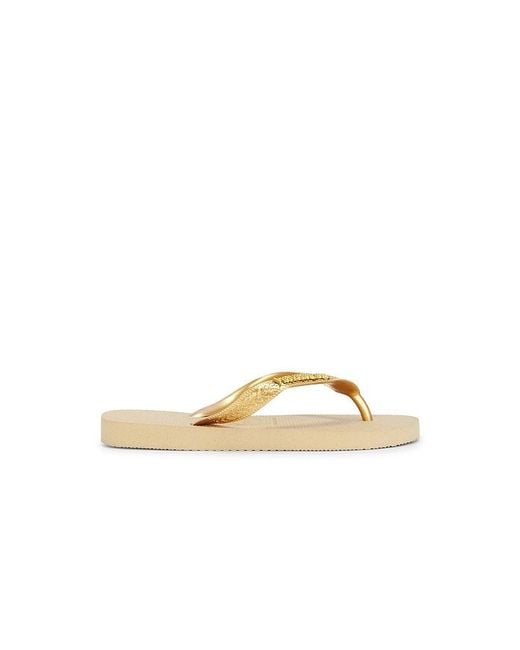 Havaianas Natural Top Logo Metallic Sandal