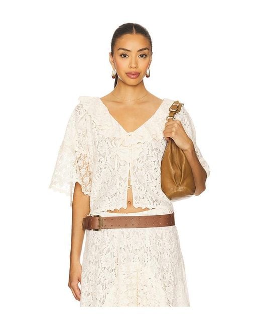 Blusa Encaje Lux Lisbon En Color Crema Talla (También En S) Spell de color Natural