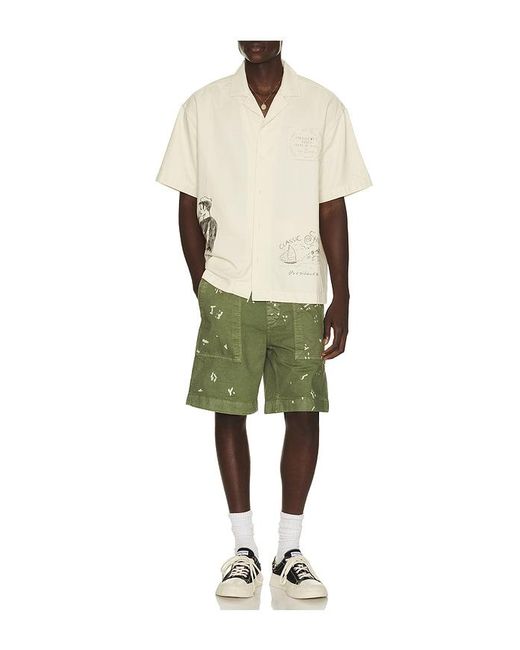 President's Green Bermuda Fatigue Dust Shorts for men