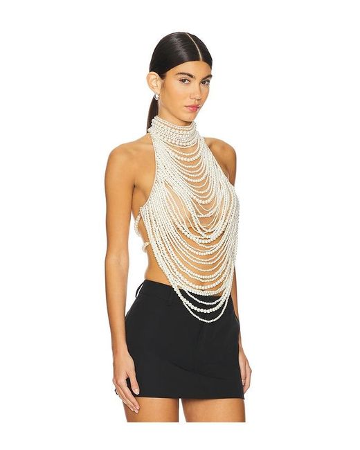 retroféte Black Elsie Pearl Top