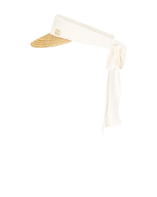 Ruslan Baginskiy White Straw Braid & Linen Visor