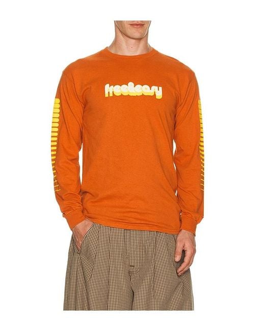 Free & Easy Orange Apres Long Sleeve Tee for men