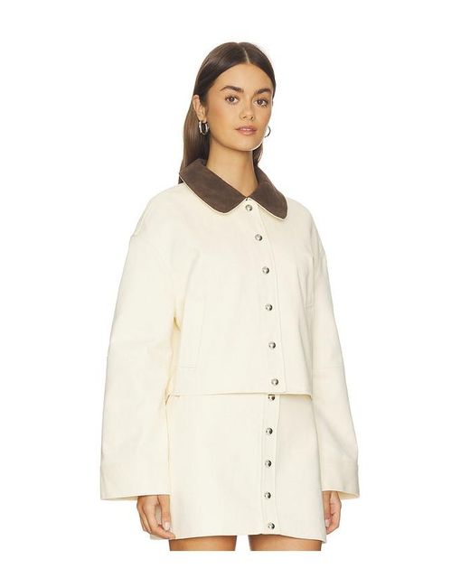 Apparis White Ella Canvas Cropped Jacket