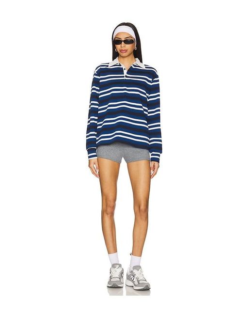 superdown Blue Sashia Polo Top