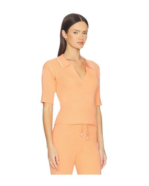 La Porte Orange Odette Knit Polo