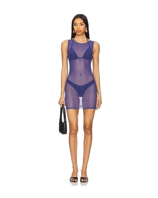 Vestido Mesh En Color Azul Marino Talla En FAE de color Blue