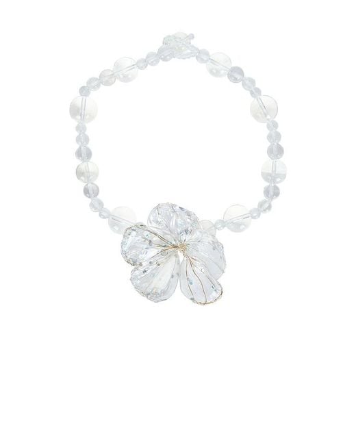 SUSAN FANG White Resin Flower Choker