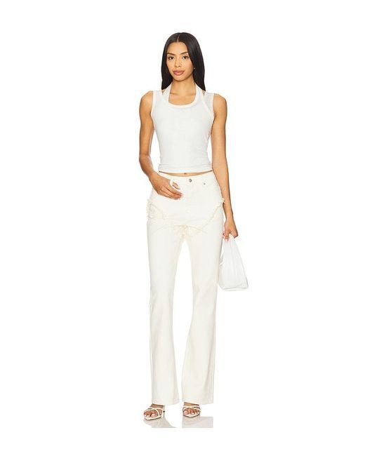 SER.O.YA White Dahlia Frayed Bootcut Jeans