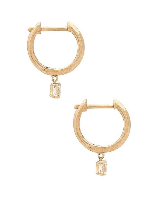 EF Collection Yellow Diamond Oval Drop Gold Dome Huggie Earring