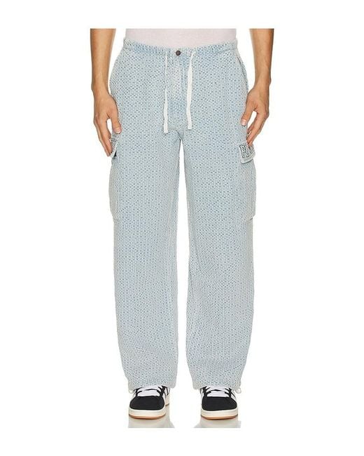 Pleasures Blue Knitted Cargo Pants for men