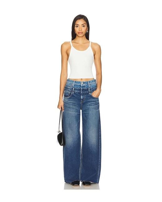 Moussy Blue Bogota Double Belt Jeans