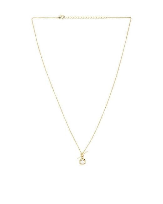 By Adina Eden White Square Solitaire Stone Toggle Charm Necklace