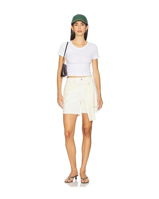 Levi's White 501 Mid Thigh Short