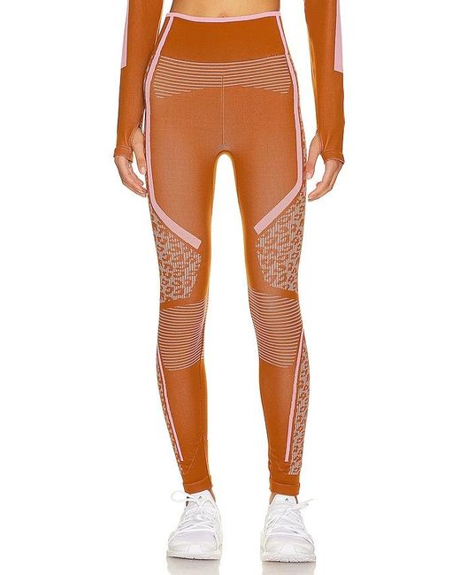 Adidas By Stella McCartney Orange NAHTLOSE YOGA-LEGGINGS TRUE STRENGTH