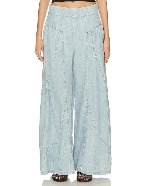 Free People Blue X We The Free Dawn On Me Wide Leg