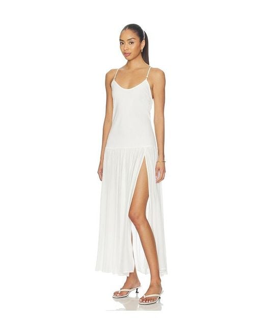 LSPACE White Row Maxi Dress