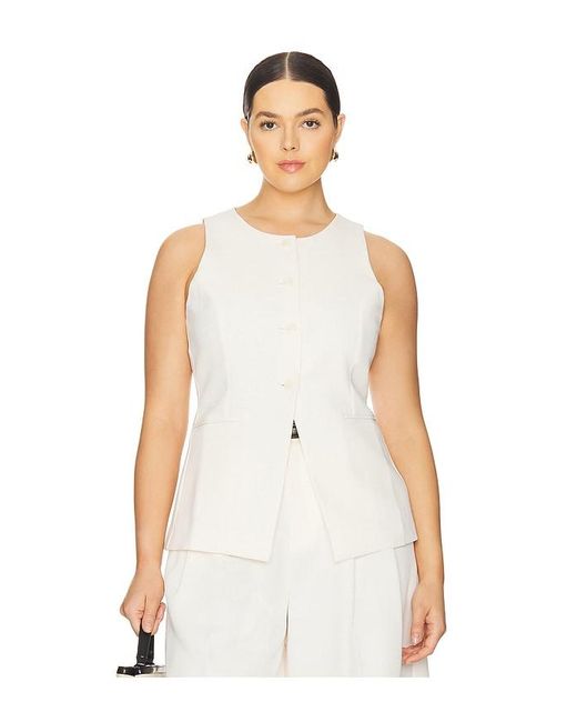 GOOD AMERICAN White Luxe Suiting Sculpted Vest